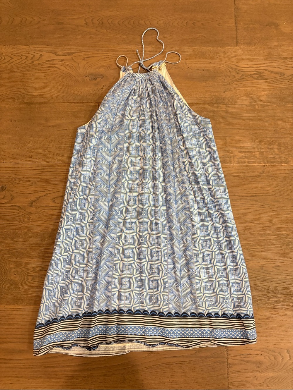 Tangerine NYC Blue and White Patterned Sundress